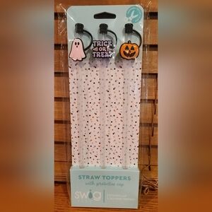 Swig Halloween Straw Toppers - Black and Orange